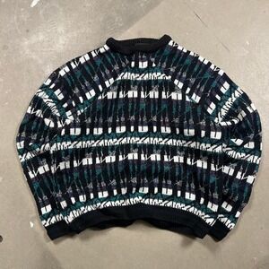 Vintage Multicolored Women's Abstract pattern sweater Size XL